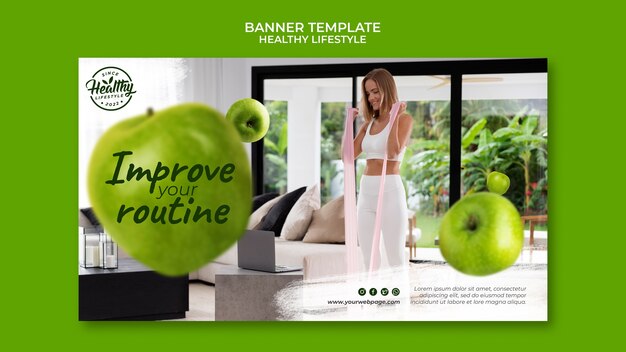 Healthy lifestyle horizontal banner