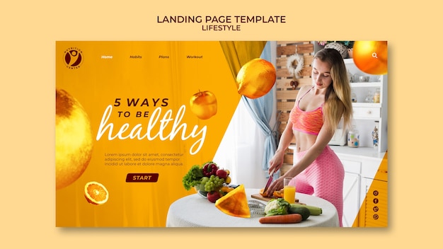 Free PSD healthy lifestyle web template