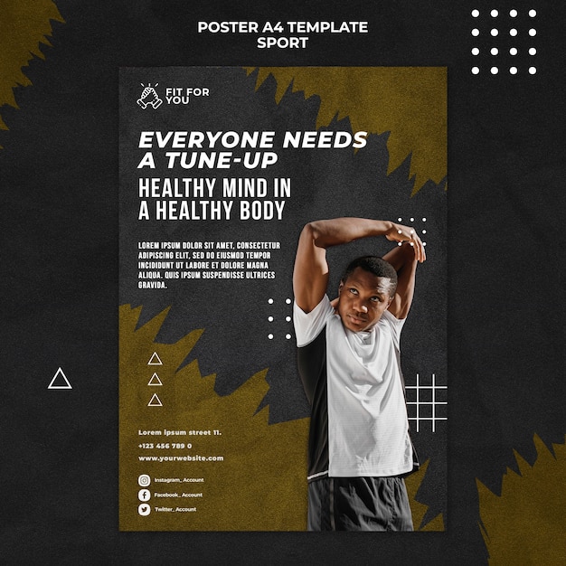 Free PSD healthy mind and body poster template