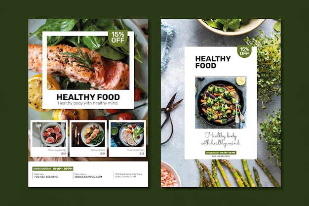 Healthy restaurant promotion template psd