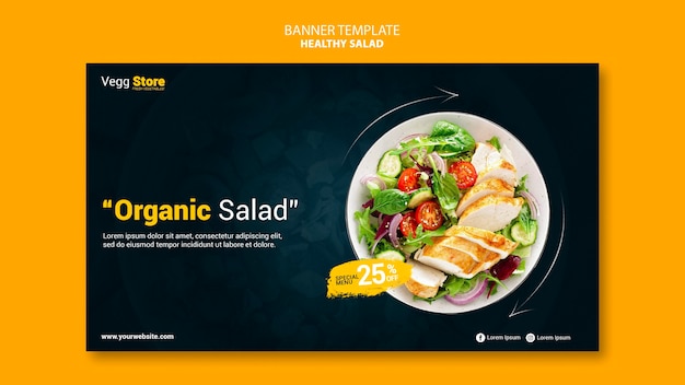 Healthy salad banner template