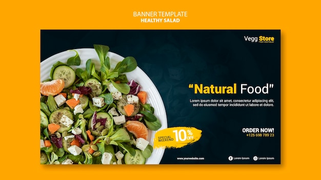 Healthy salad banner template