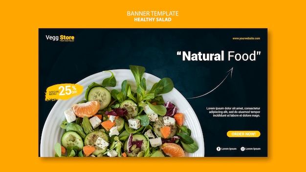 Healthy salad banner template