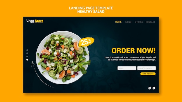 Free PSD healthy salad landing page template