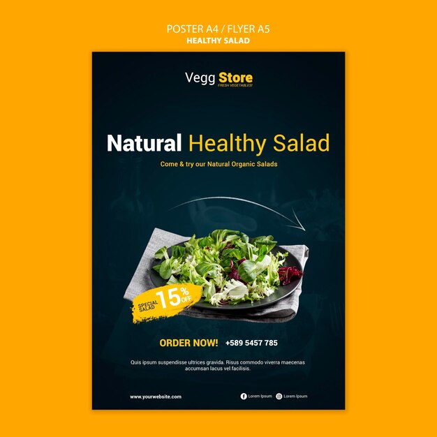 Healthy salad print template