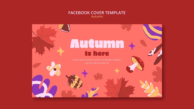 Free PSD hello autumn season facebook cover template