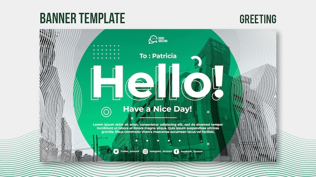 Free PSD hello message banner template