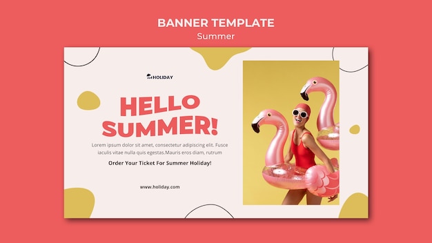 Free PSD hello summer banner template