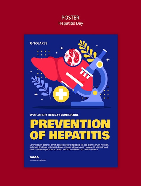 Free PSD hepatitis day template design