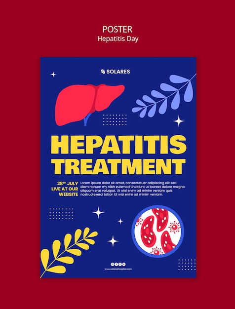 Free PSD hepatitis day template design