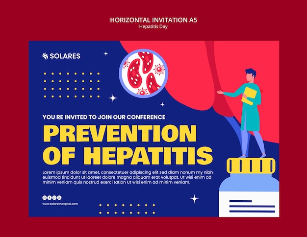 Free PSD hepatitis day template design