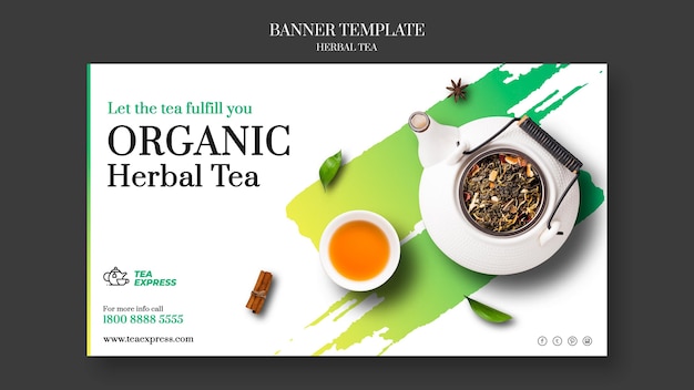 Free PSD herbal tea banner template