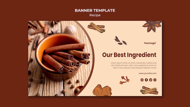 Herbs and spices banner template