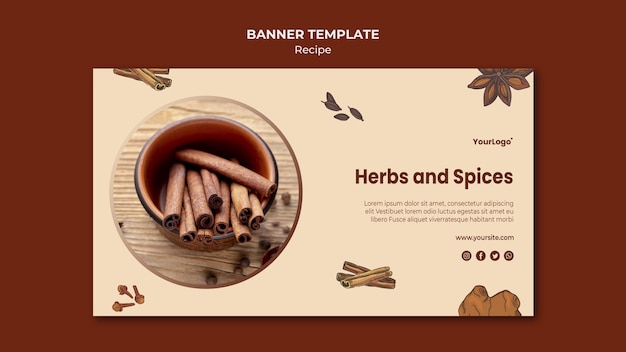 Free PSD herbs and spices banner template