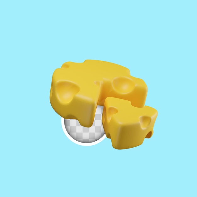 High protein cheese 3d illustration