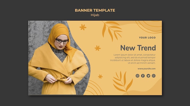 Free PSD hijab concept banner template