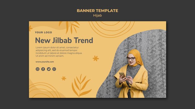 Hijab concept banner template