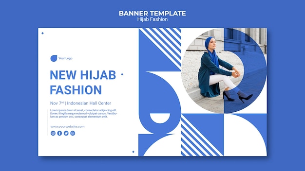 Free PSD hijab fashion banner template