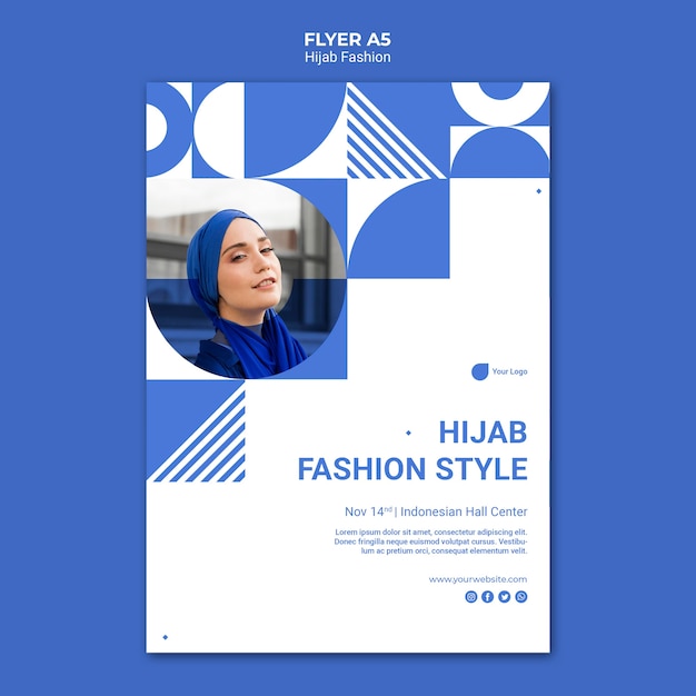 Hijab fashion flyer template