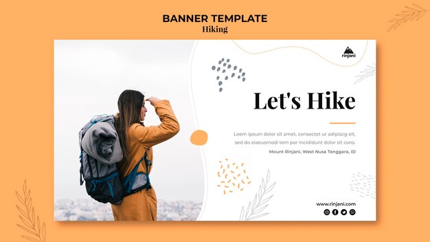 Hiking adventure banner template