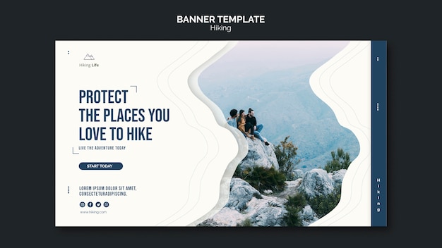 Hiking banner template