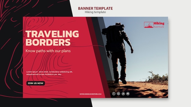 Free PSD hiking banner template