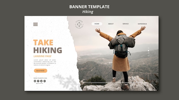 Free PSD hiking concept banner template