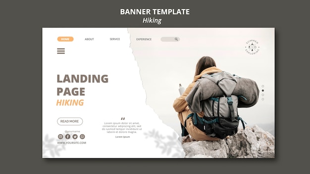 Free PSD hiking concept banner template