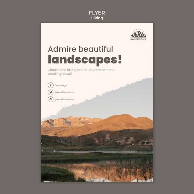 Hiking flyer template