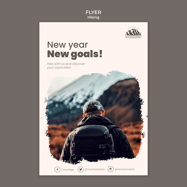 Free PSD hiking flyer template