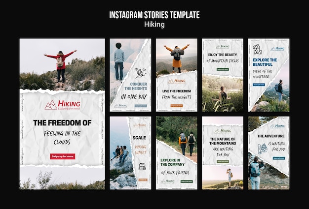 Free PSD hiking instagram stories template