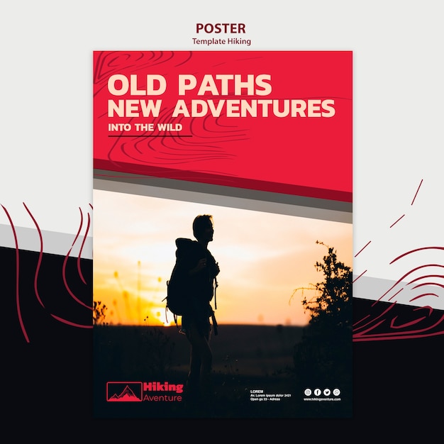 Free PSD hiking poster template