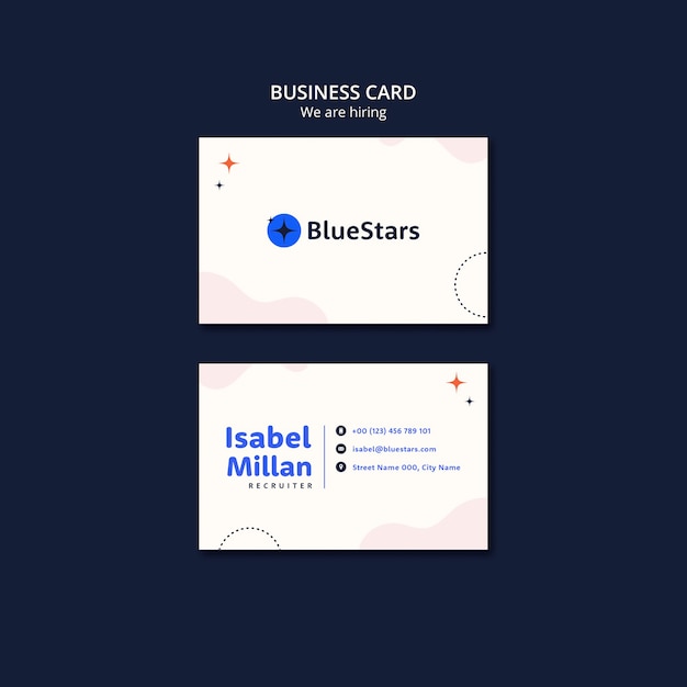 Free PSD hiring concept business card