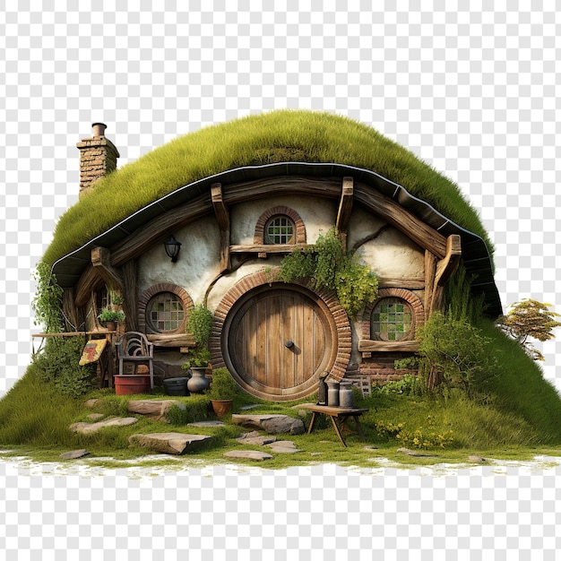 Free PSD hobbit house isolated on transparent background