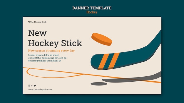 Free PSD hockey banner template