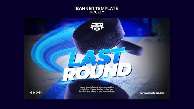 Free PSD hockey game last round banner template