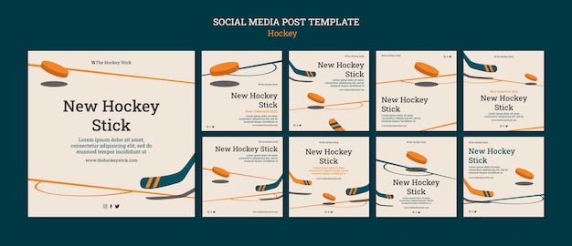 Hockey instagram posts template