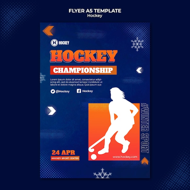 Free PSD hockey sport flyer design template