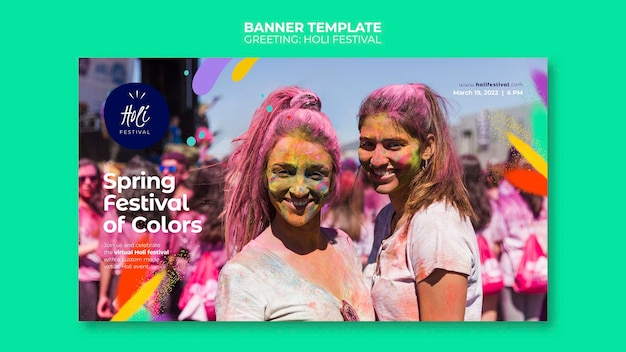 Free PSD holi festival banner template