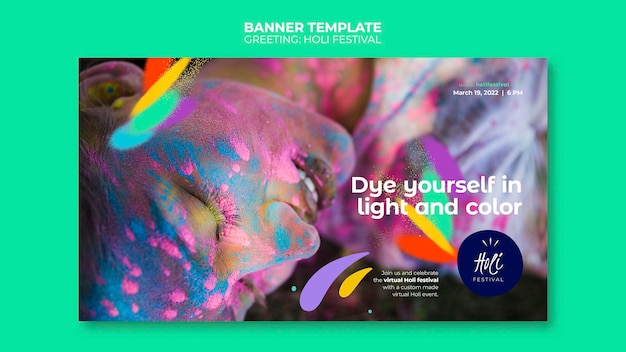 Free PSD holi festival banner template