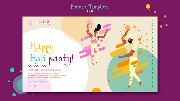 Free PSD holi festival celebration banner