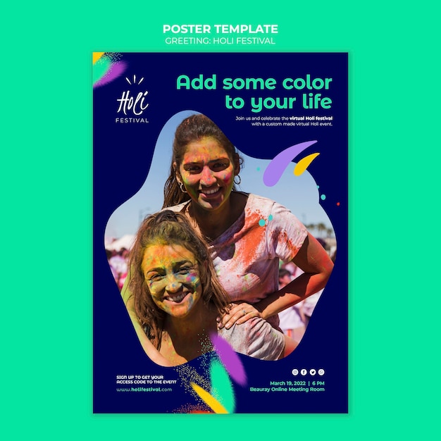 Holi festival print template