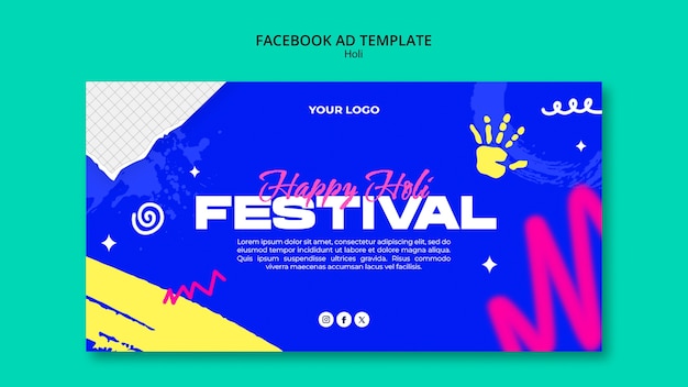 Holi festival template design