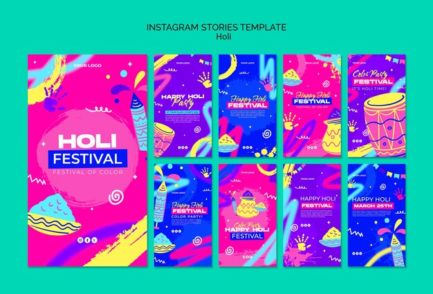 Holi festival template design