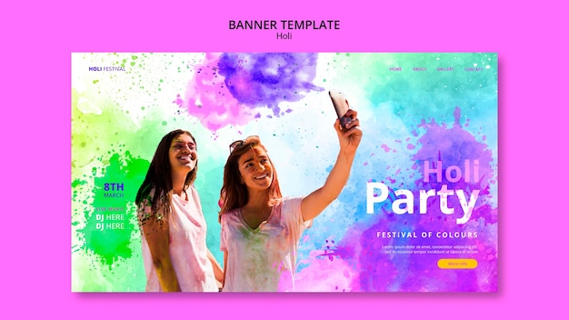 Free PSD holi festival template design