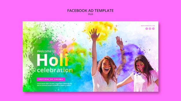 Free PSD holi festival template design