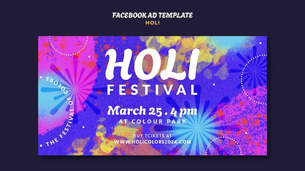 Free PSD holi template design