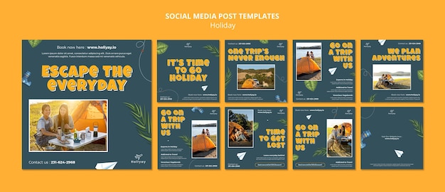 Free PSD holiday fun instagram posts template