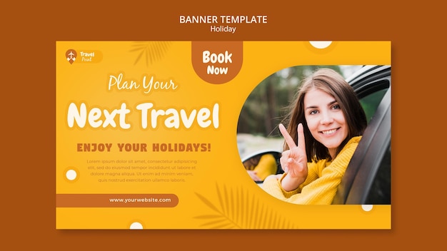 Holiday horizontal banner template