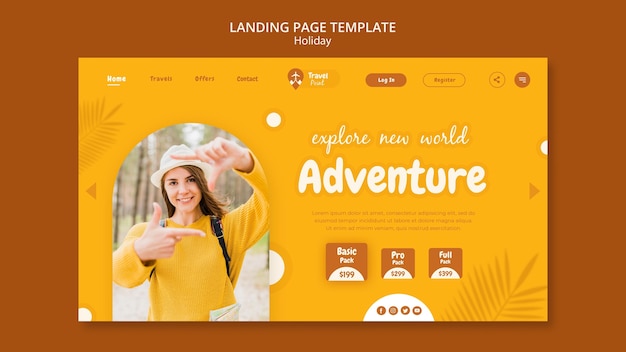 Free PSD holiday landing page template